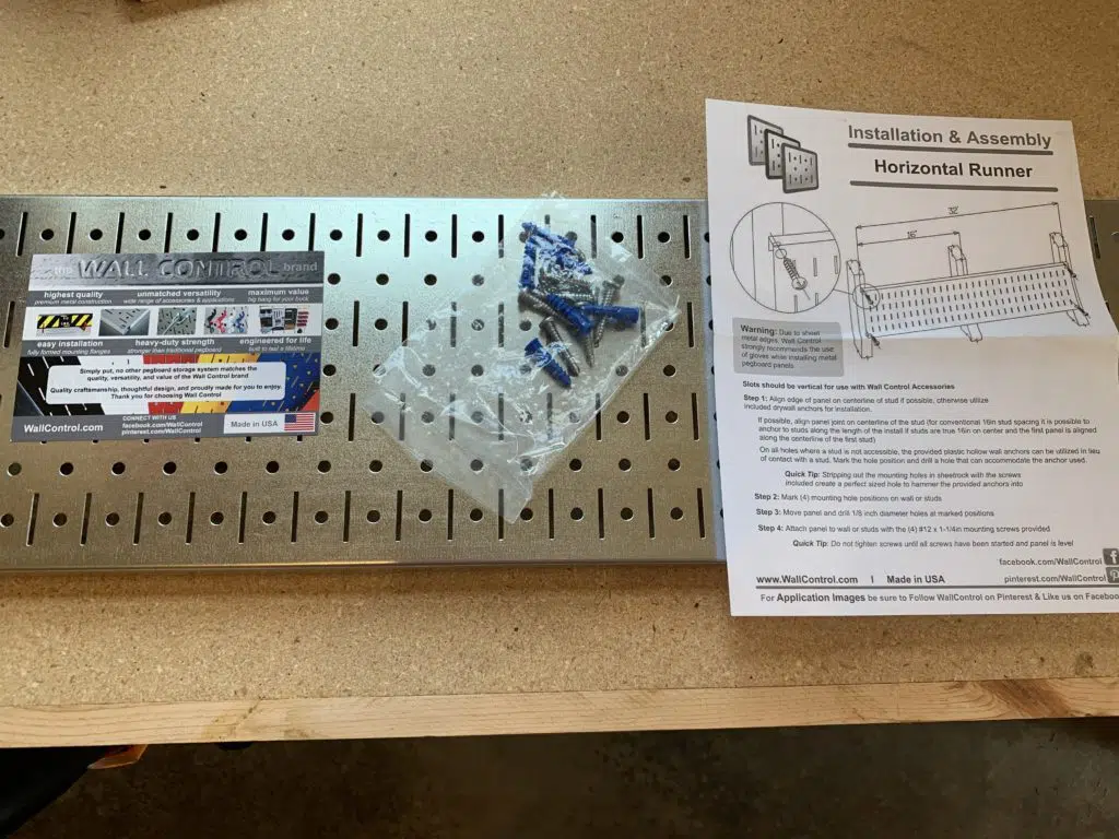 WallControl Horizontal Pegboard Organizer
