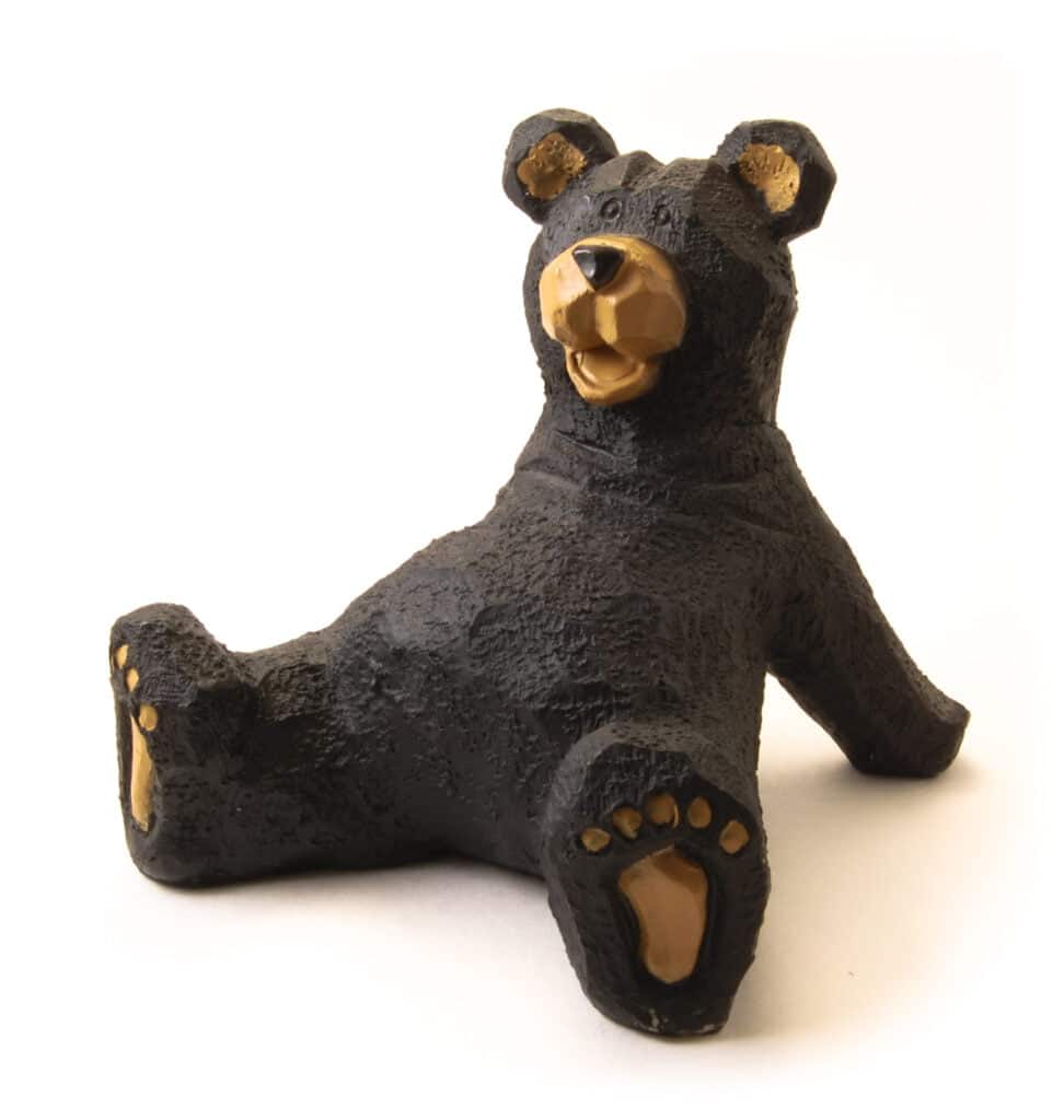 Reclined Wood Bear Carving