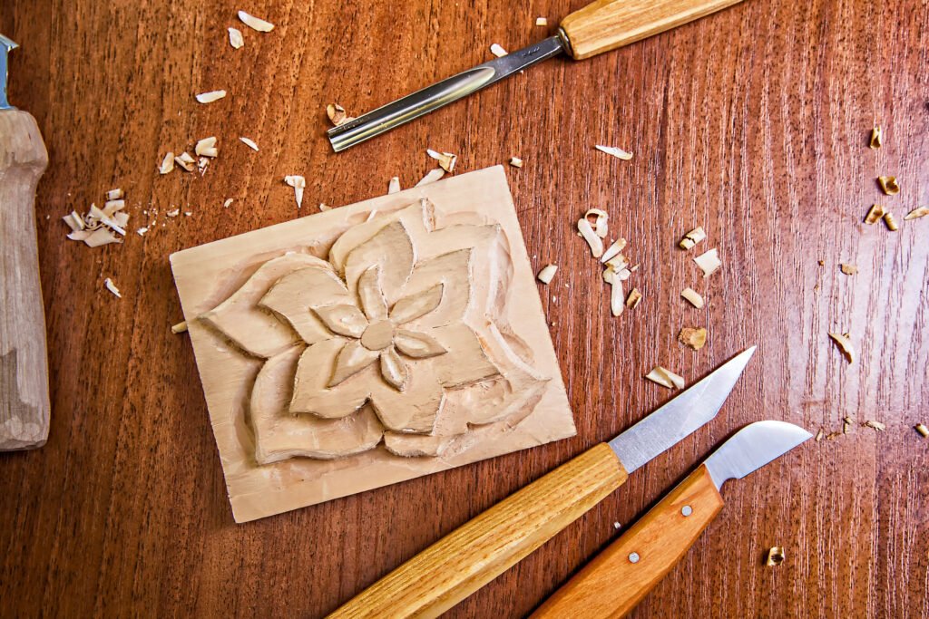 Layered Wood Carving Flower Petals