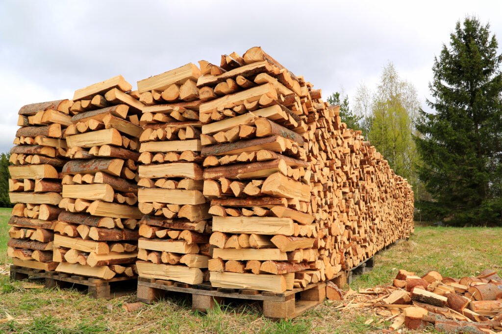 Firewood Pile Split and Stacked