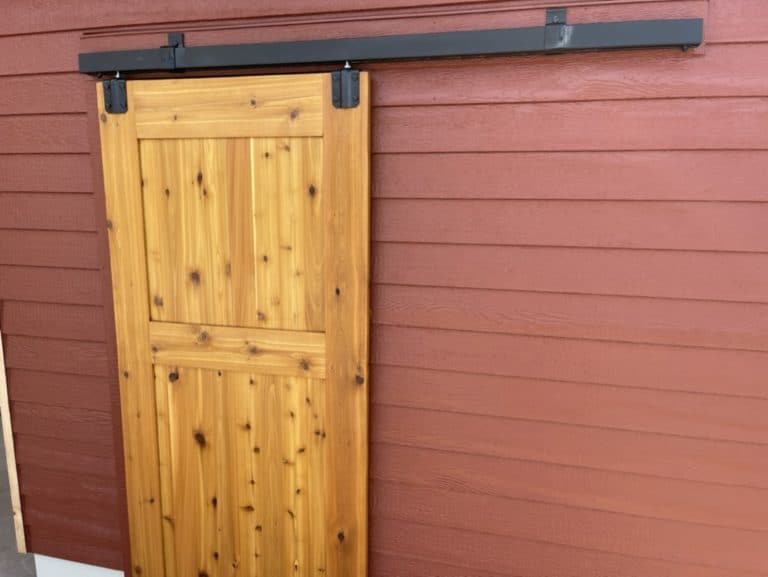 Exterior Barn Door With Galvanized Hardware