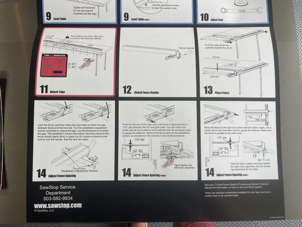 SawStop Assembly Instructions