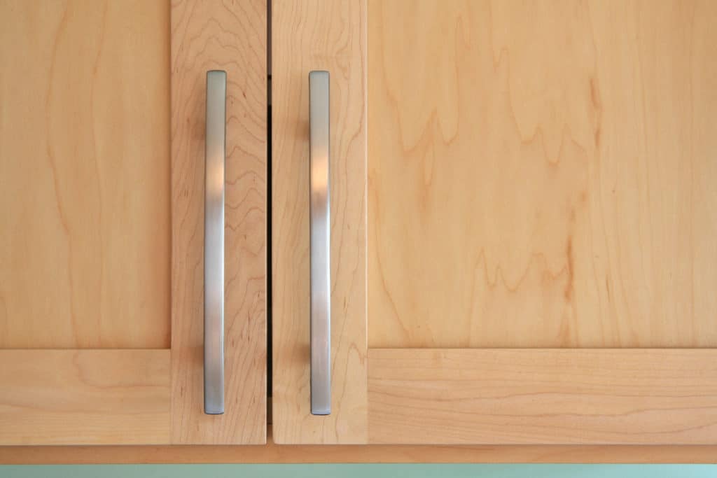 Simple Chrome Pulls For Maple Cabinets